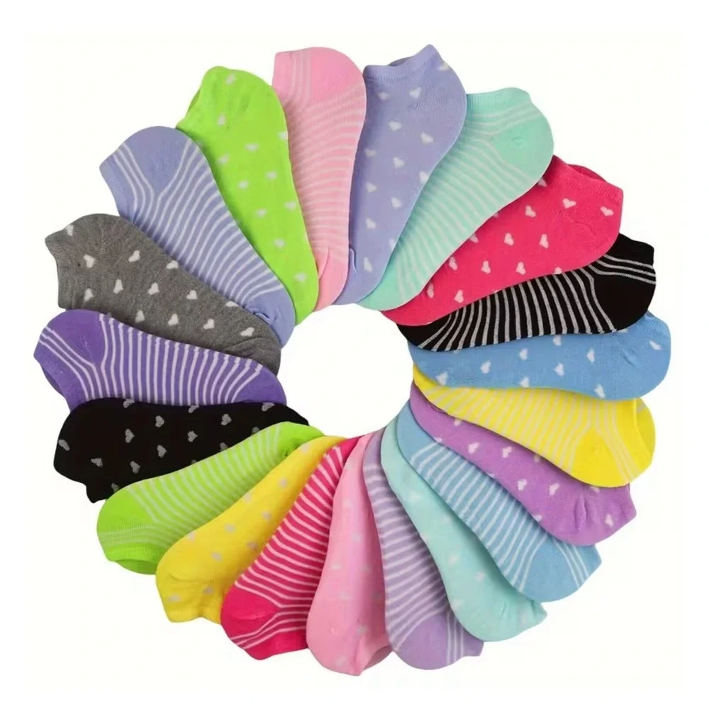 Fashion Seamless Heel Colorful Low Cut Socks 5pc‎ Pack Casual High Quality M/L